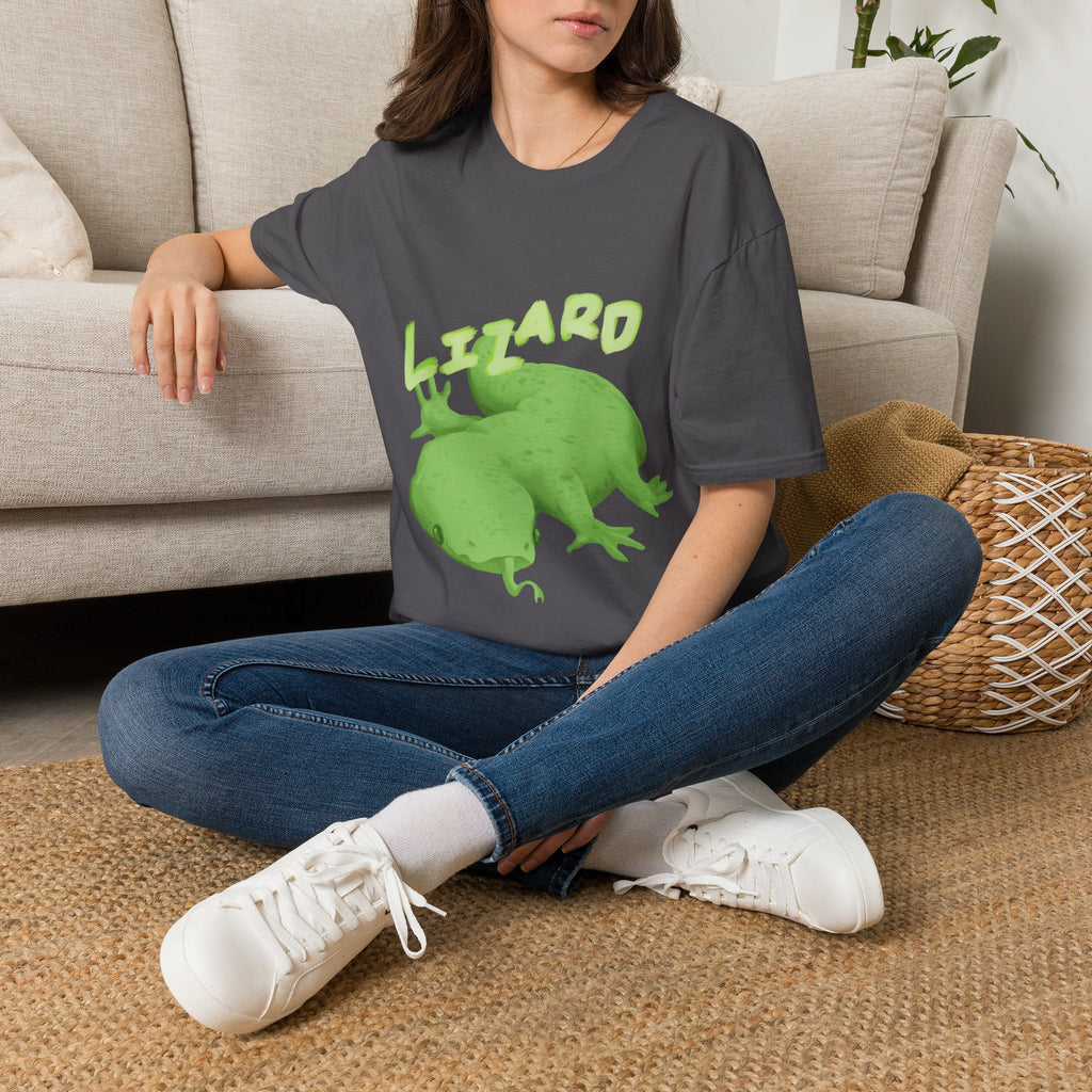 'lizard shirt' Cute Green Lizard Graphic T-Shirt — "LIZARD" Sketch Illustration