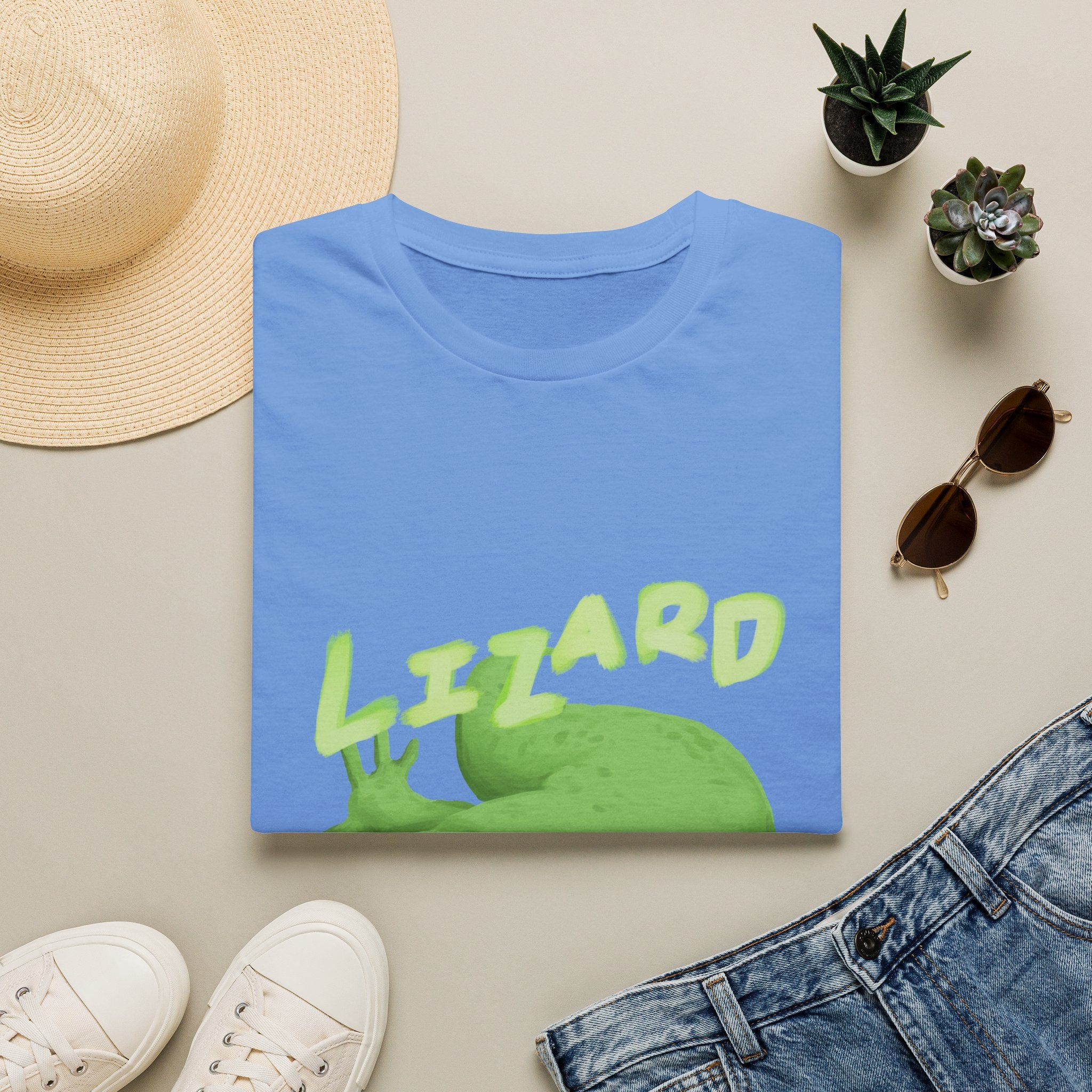 'lizard shirt' Cute Green Lizard Graphic T-Shirt — "LIZARD" Sketch Illustration