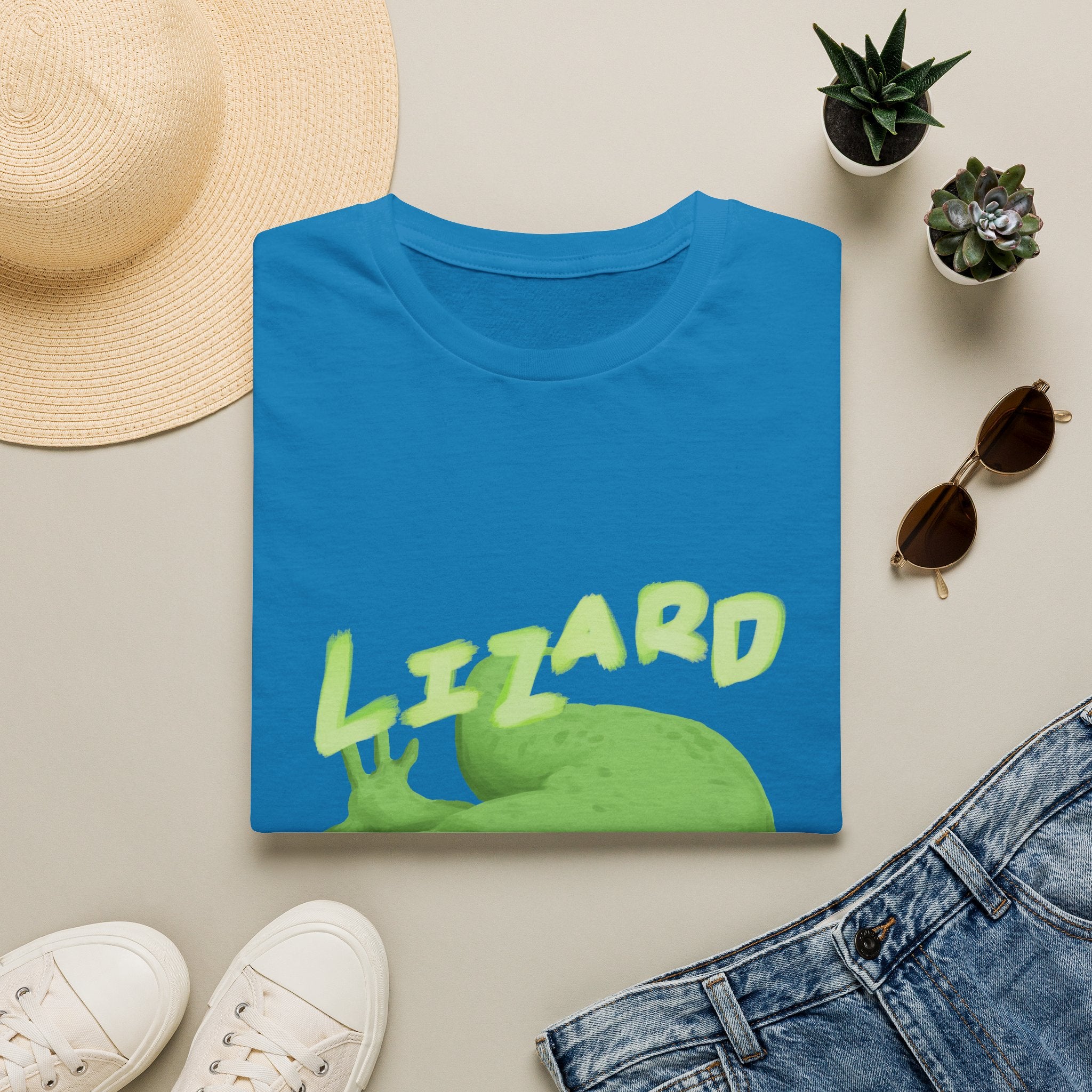 'lizard shirt' Cute Green Lizard Graphic T-Shirt — "LIZARD" Sketch Illustration
