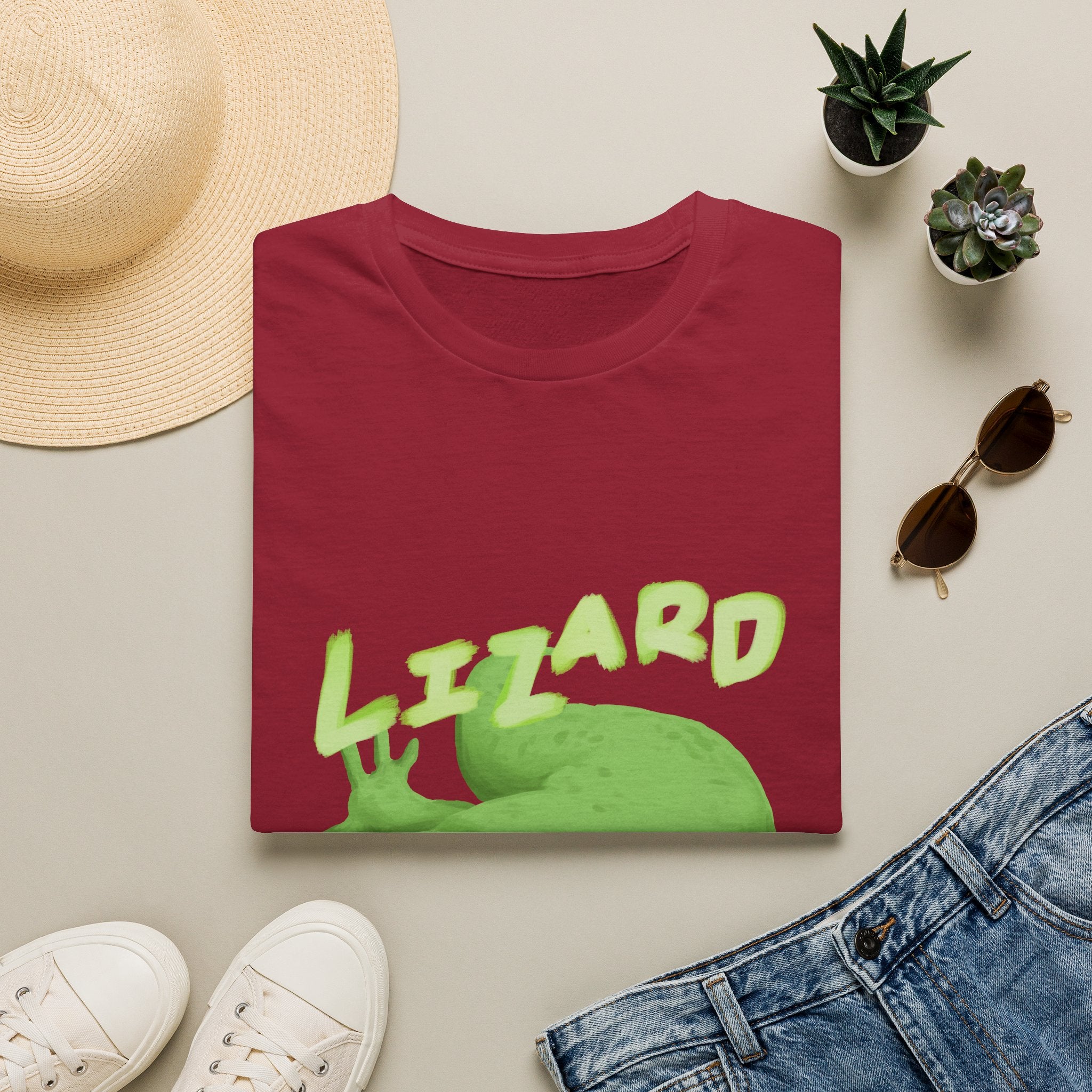 'lizard shirt' Cute Green Lizard Graphic T-Shirt — "LIZARD" Sketch Illustration
