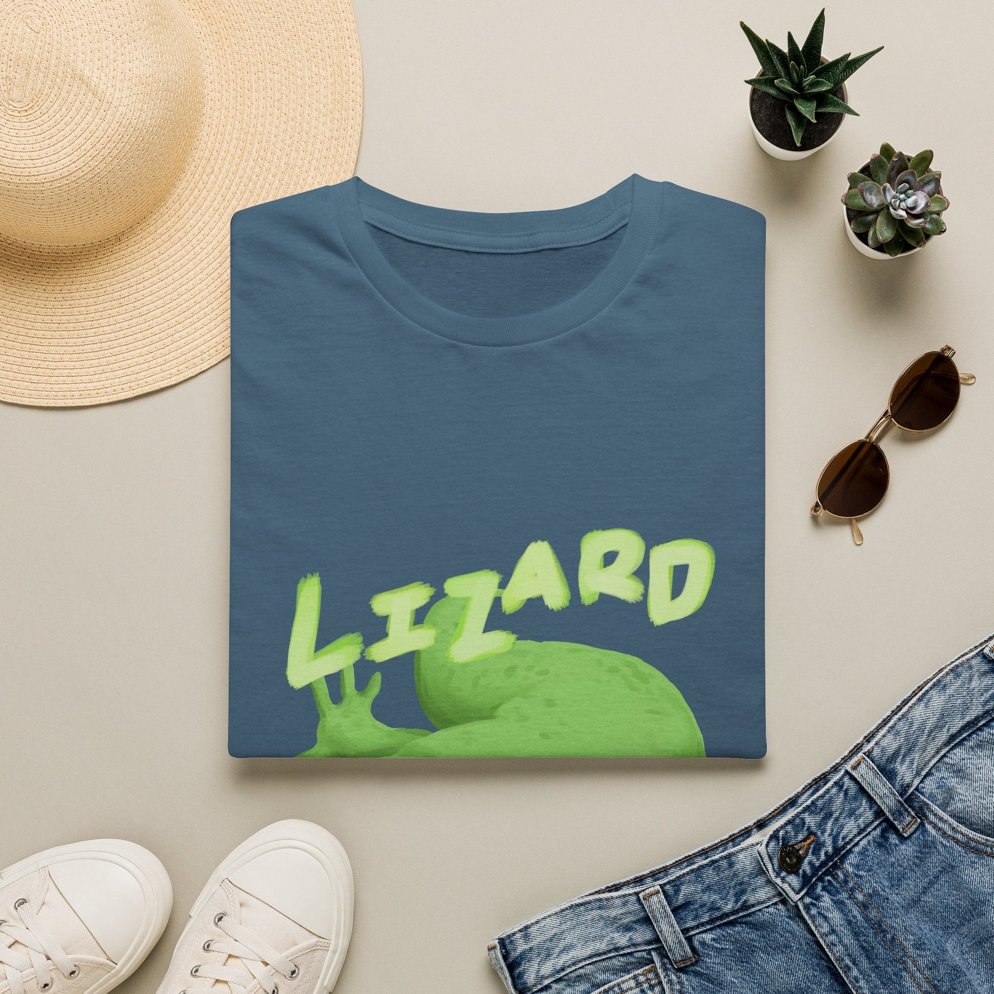 'lizard shirt' Cute Green Lizard Graphic T-Shirt — "LIZARD" Sketch Illustration