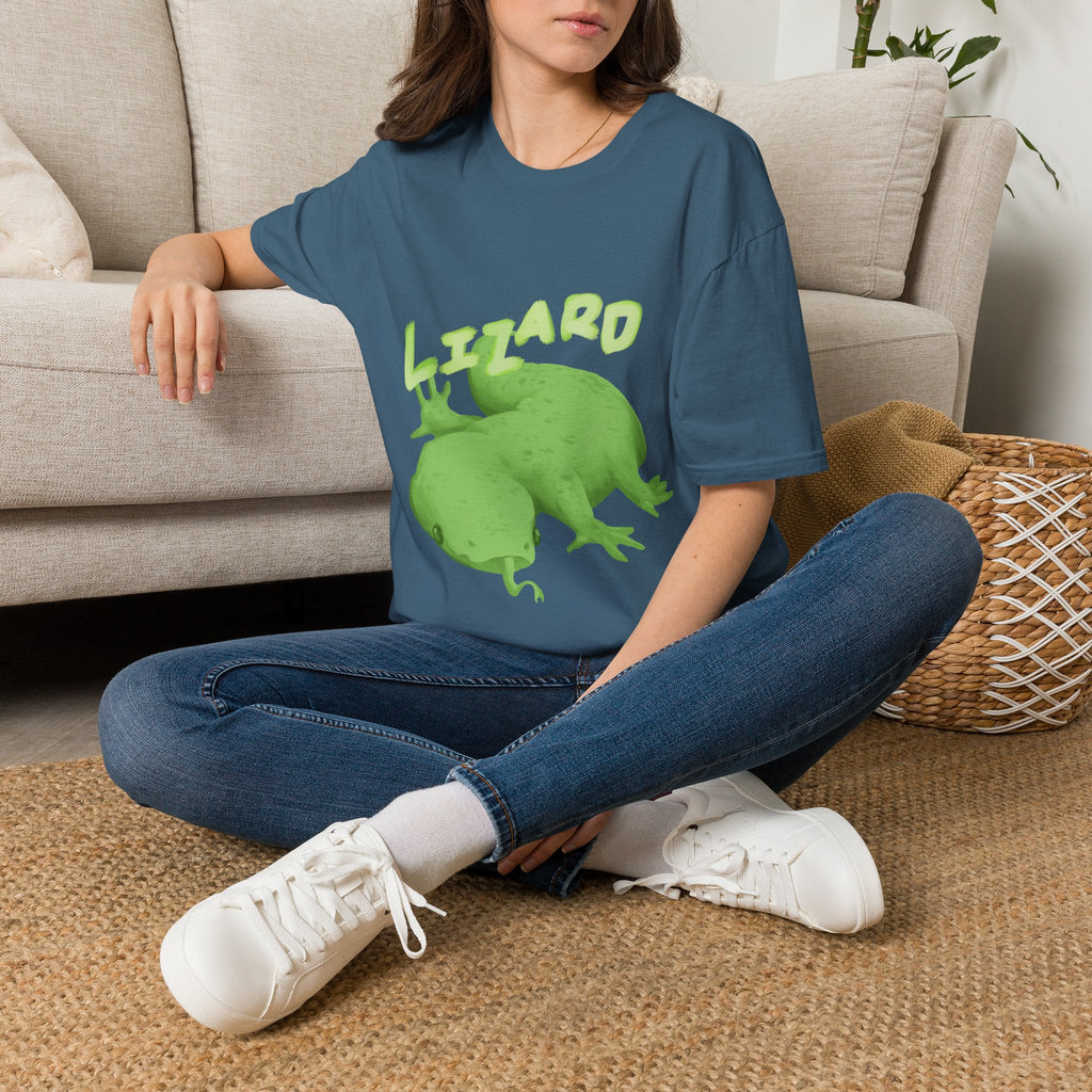 'lizard shirt' Cute Green Lizard Graphic T-Shirt — "LIZARD" Sketch Illustration