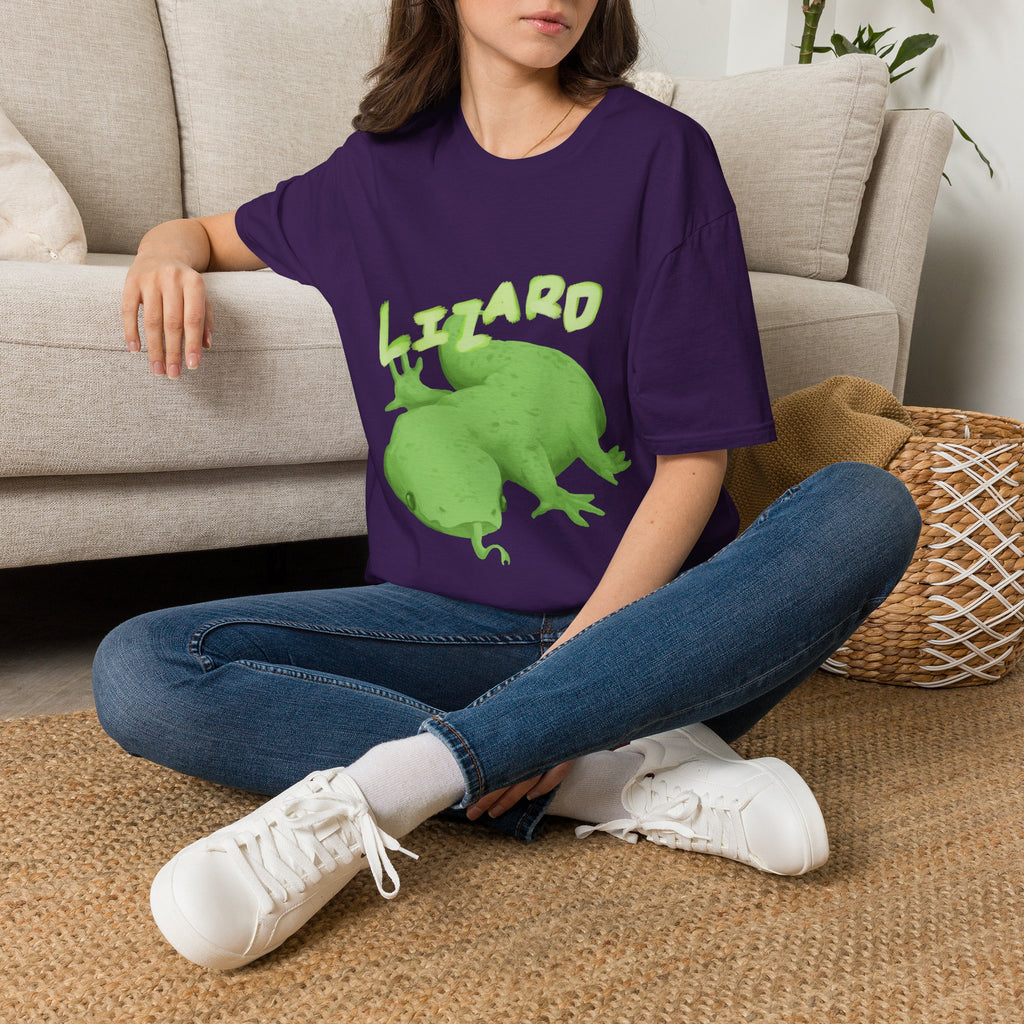 'lizard shirt' Cute Green Lizard Graphic T-Shirt — "LIZARD" Sketch Illustration