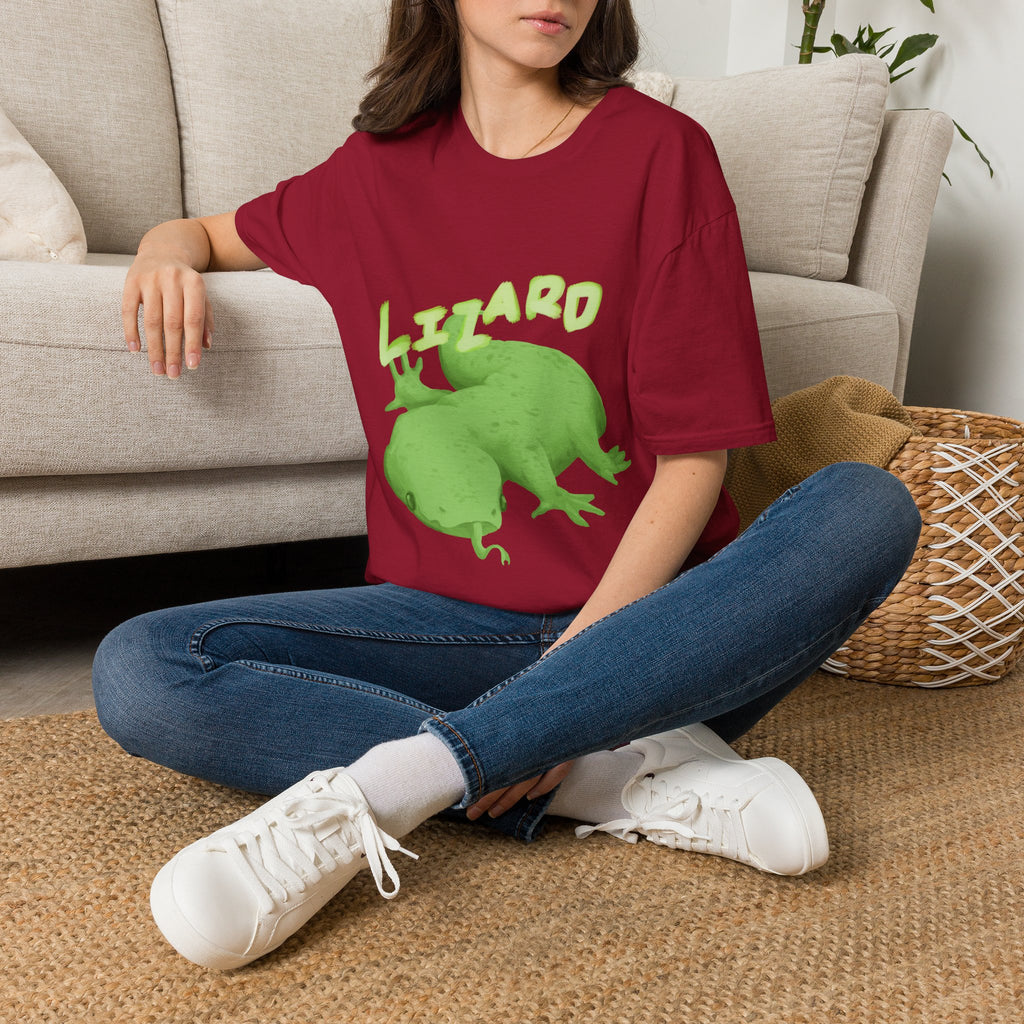 'lizard shirt' Cute Green Lizard Graphic T-Shirt — "LIZARD" Sketch Illustration