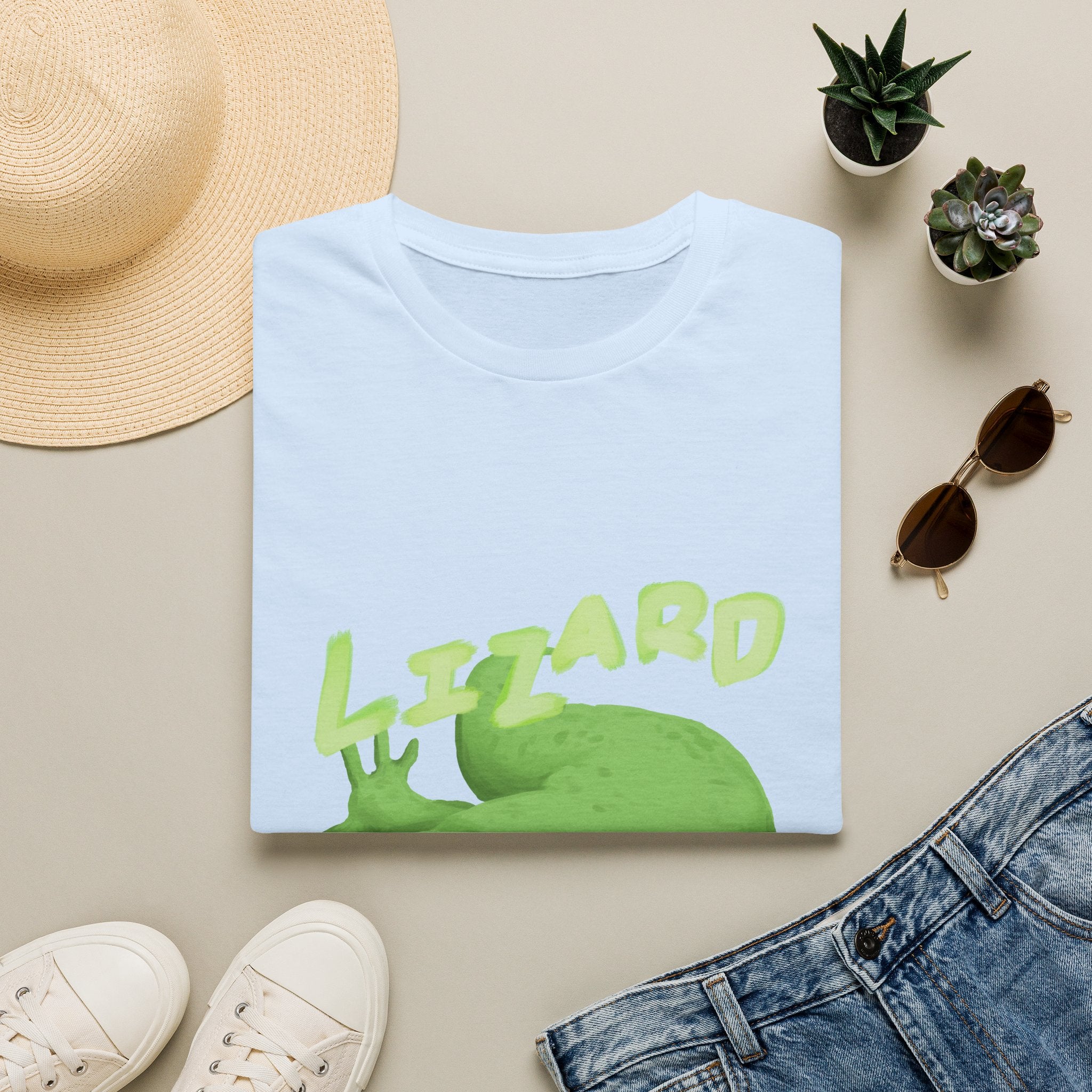 'lizard shirt' Cute Green Lizard Graphic T-Shirt — "LIZARD" Sketch Illustration