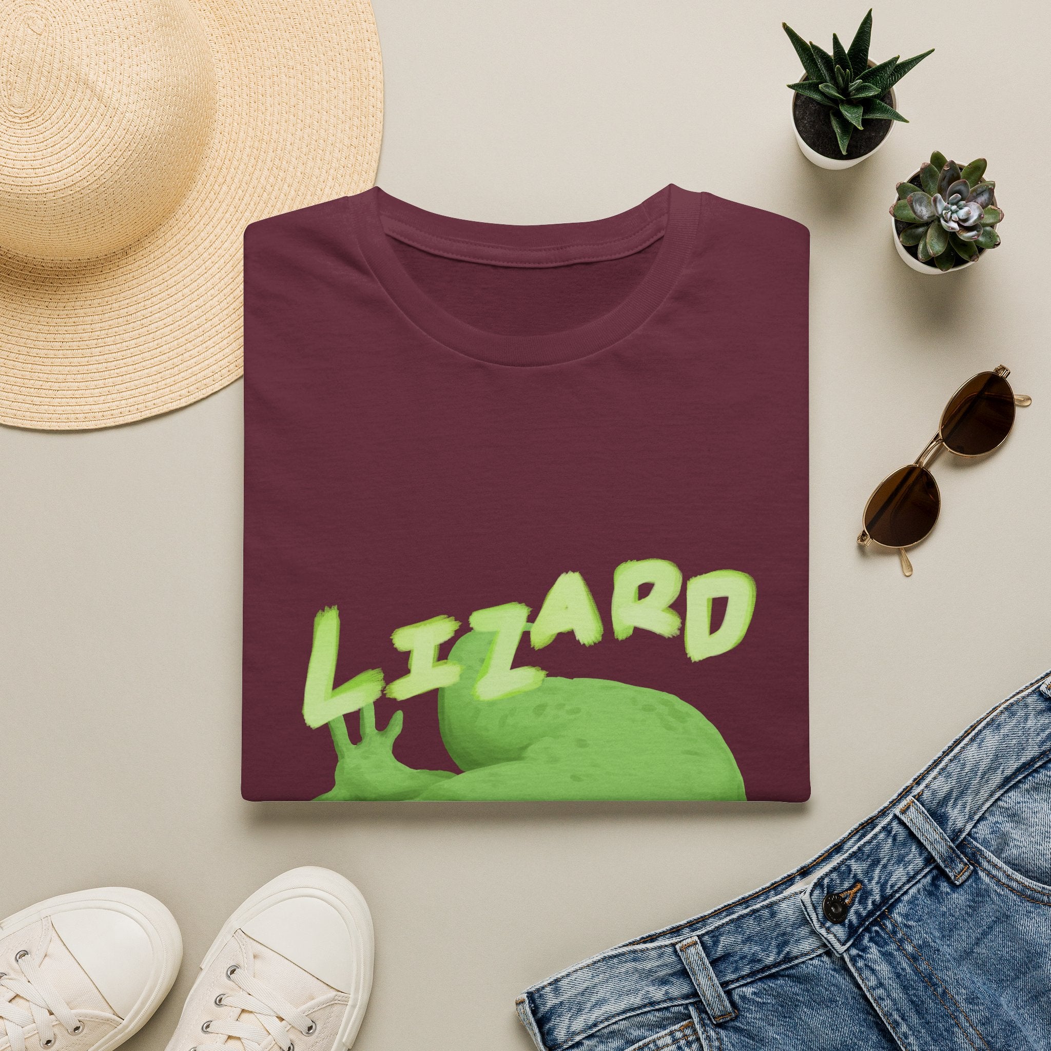 'lizard shirt' Cute Green Lizard Graphic T-Shirt — "LIZARD" Sketch Illustration