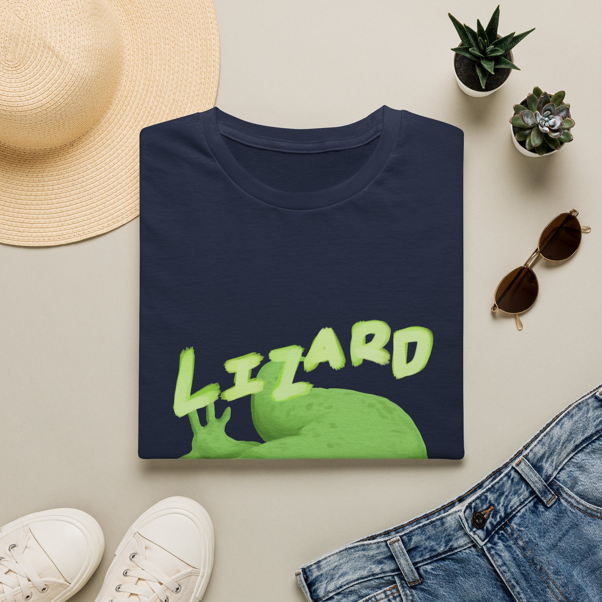 'lizard shirt' Cute Green Lizard Graphic T-Shirt — "LIZARD" Sketch Illustration