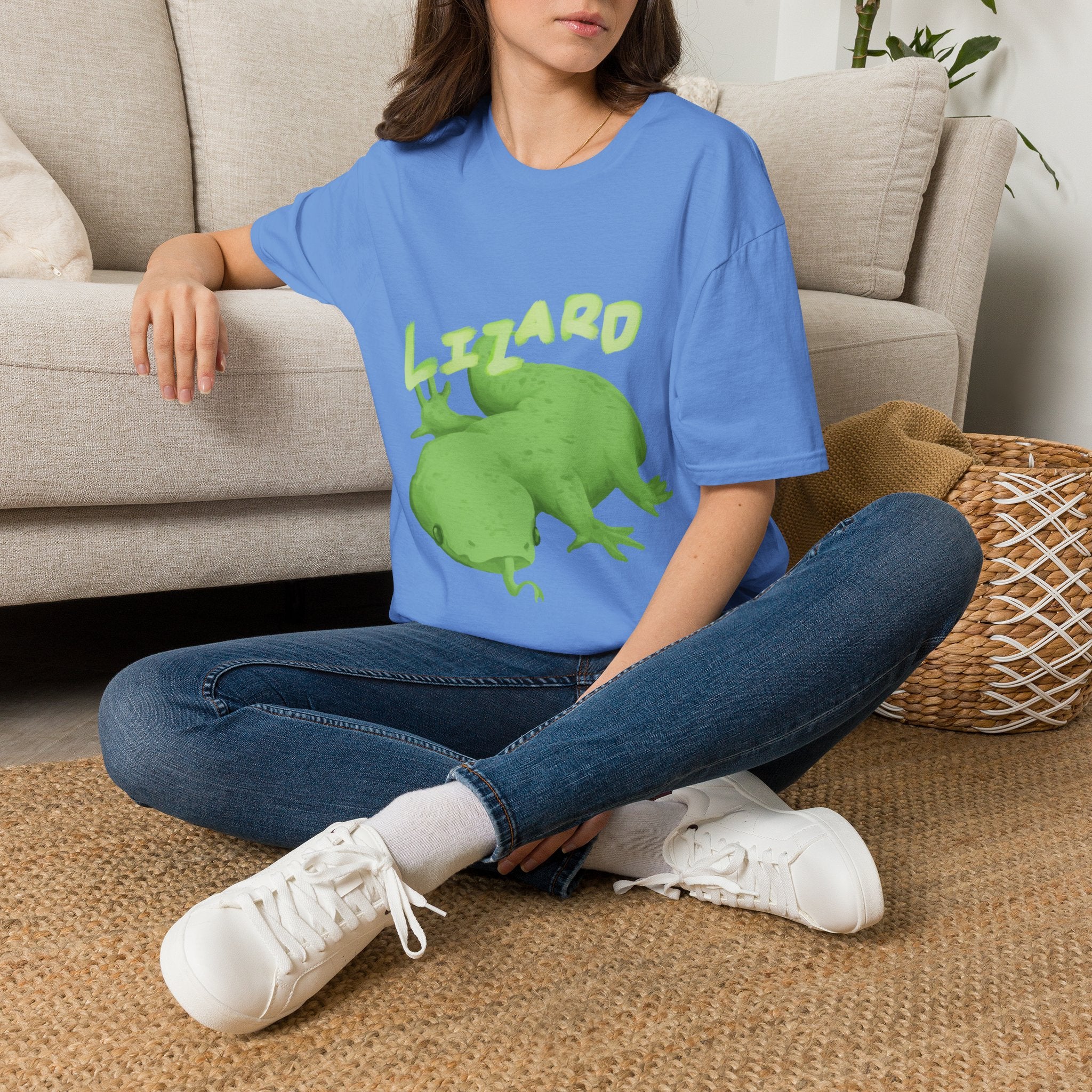 'lizard shirt' Cute Green Lizard Graphic T-Shirt — "LIZARD" Sketch Illustration