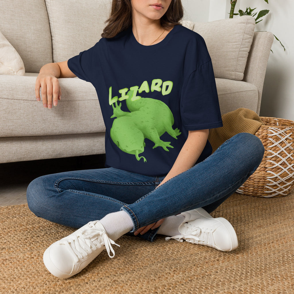 'lizard shirt' Cute Green Lizard Graphic T-Shirt — "LIZARD" Sketch Illustration