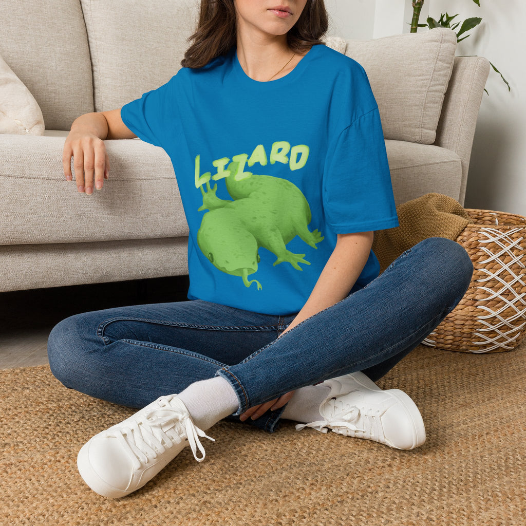 'lizard shirt' Cute Green Lizard Graphic T-Shirt — "LIZARD" Sketch Illustration