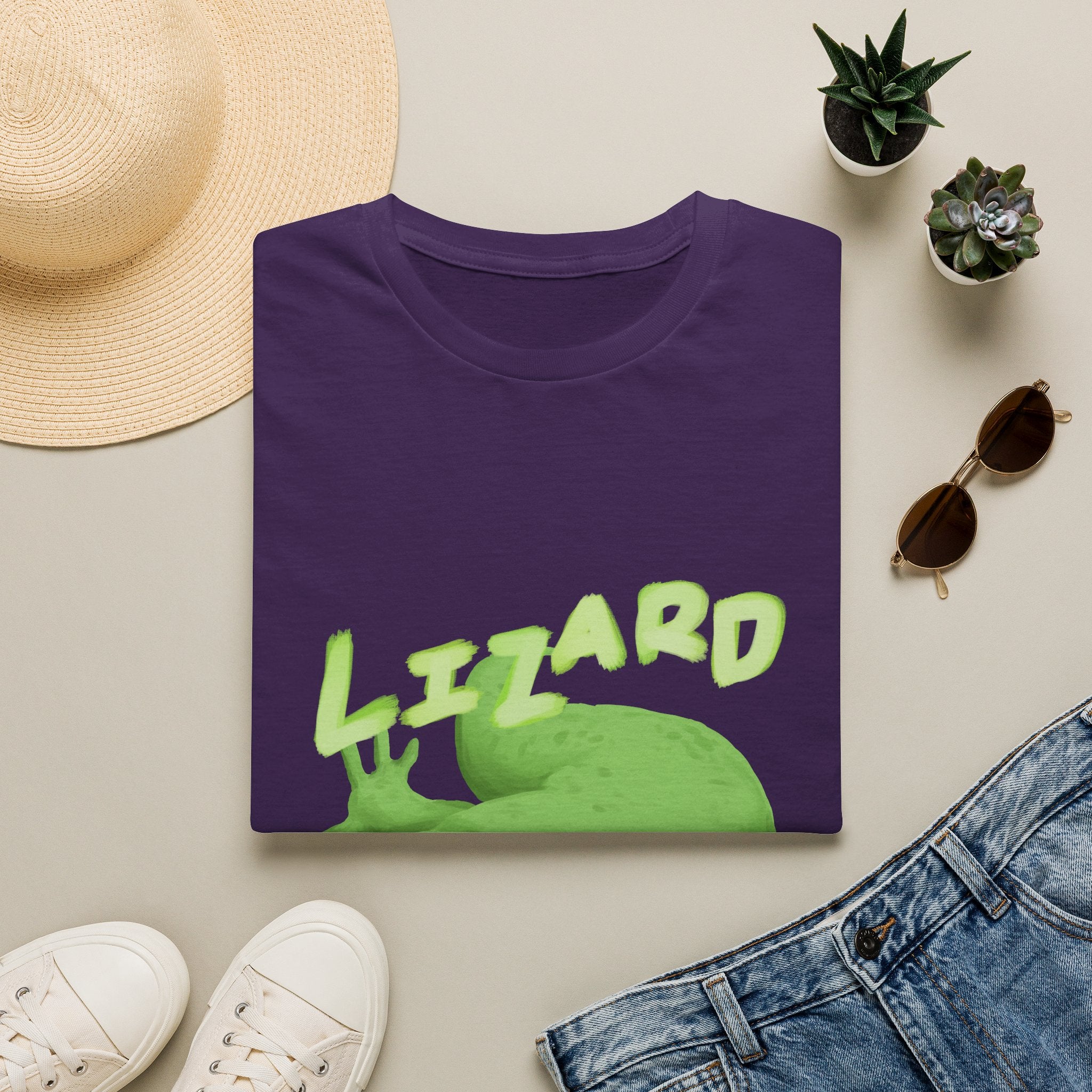 'lizard shirt' Cute Green Lizard Graphic T-Shirt — "LIZARD" Sketch Illustration